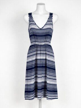 Gap Striped Skater Dress Flared Fit Casual Summer Dress Women's Size S